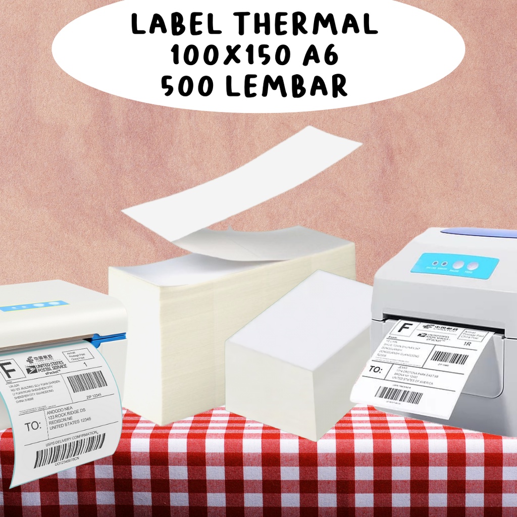 Label Thermal 100x150 Kertas isi 500 Lembar Sticker Receipt Barcode Xpinter kemasan lipat KESTAS STIKER THERMAL 100X150 KEMASAN LIPAT [BEST QUALITY SIAP KIRIM]