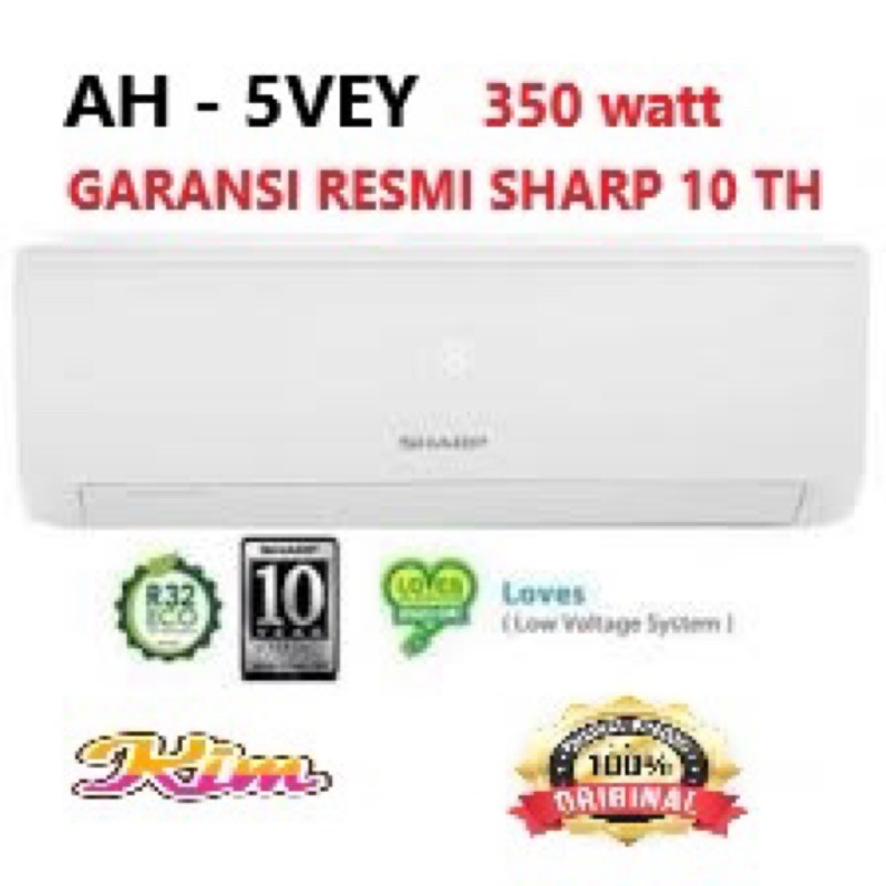 AC SHARP 1/2 PK AH-A5VEY ANTI KARAT GARANSI 10 TAHUN 5VEY