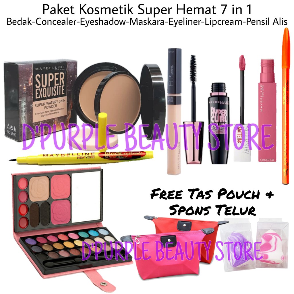 Paket Kosmetik Maybelline Super Lengkap Murah 8 In 1 - Paket MakeUp Maybelline Super Lengkap 8 In 1