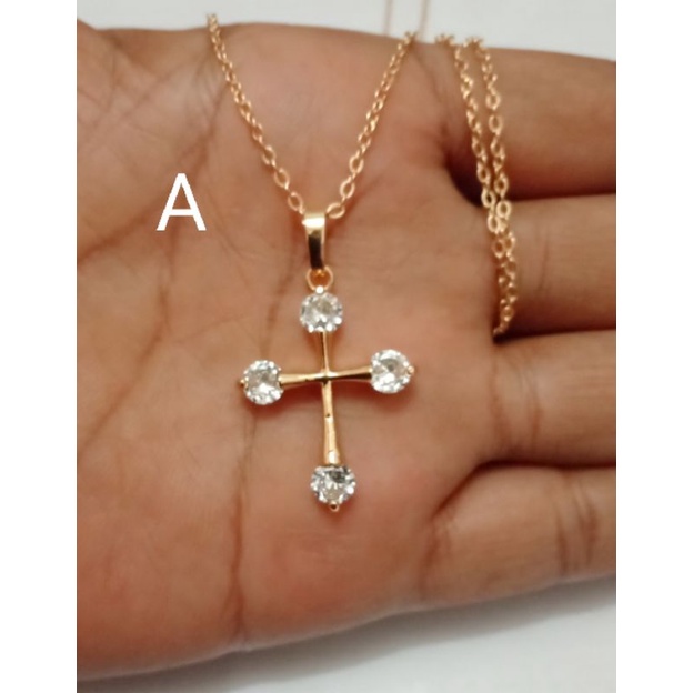 NLt582. Kalung xuping wanita lapis emas dgn mata zircon ukuran 45 cm nori halus
