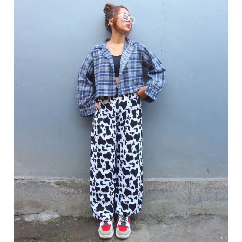 BEFAST - ZEC OOTD Wanita Celana Kulot AIMYA / Kulot Zebra / Kulot Animal / Celana Panjang Motif / Kulot Kekiniaan Remaja / Keluaran terbaru 2022 / Celana Kulot Trendy / Terlaris