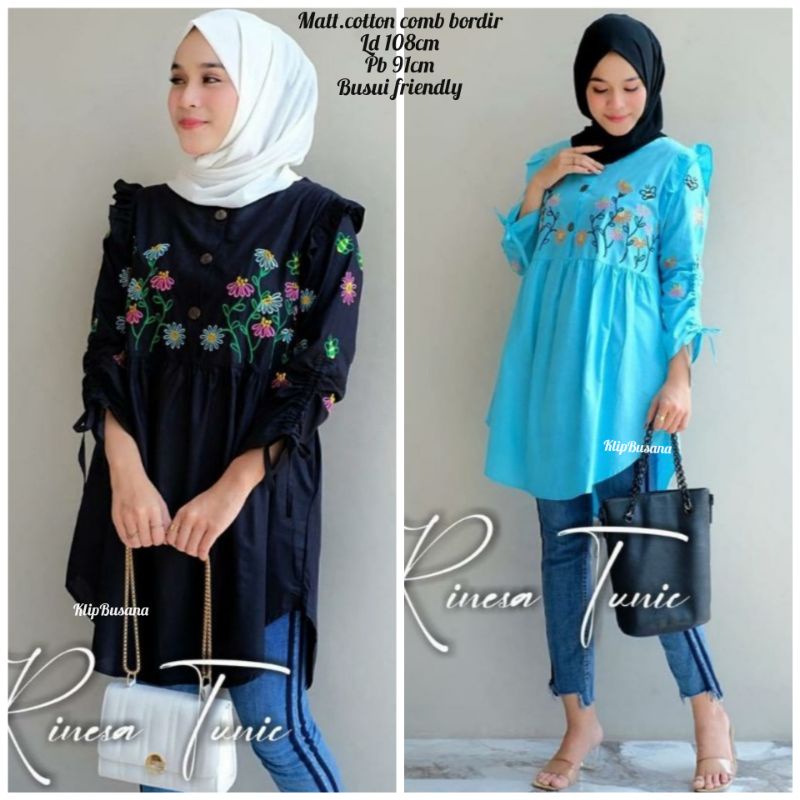 TUNIK WANITA JUMBO KEKINIAN TUNIK KATUN BORDIR BUNGA BUSUI ld 100 108 BAJU ATASAN JUMBO WANITA BIG S