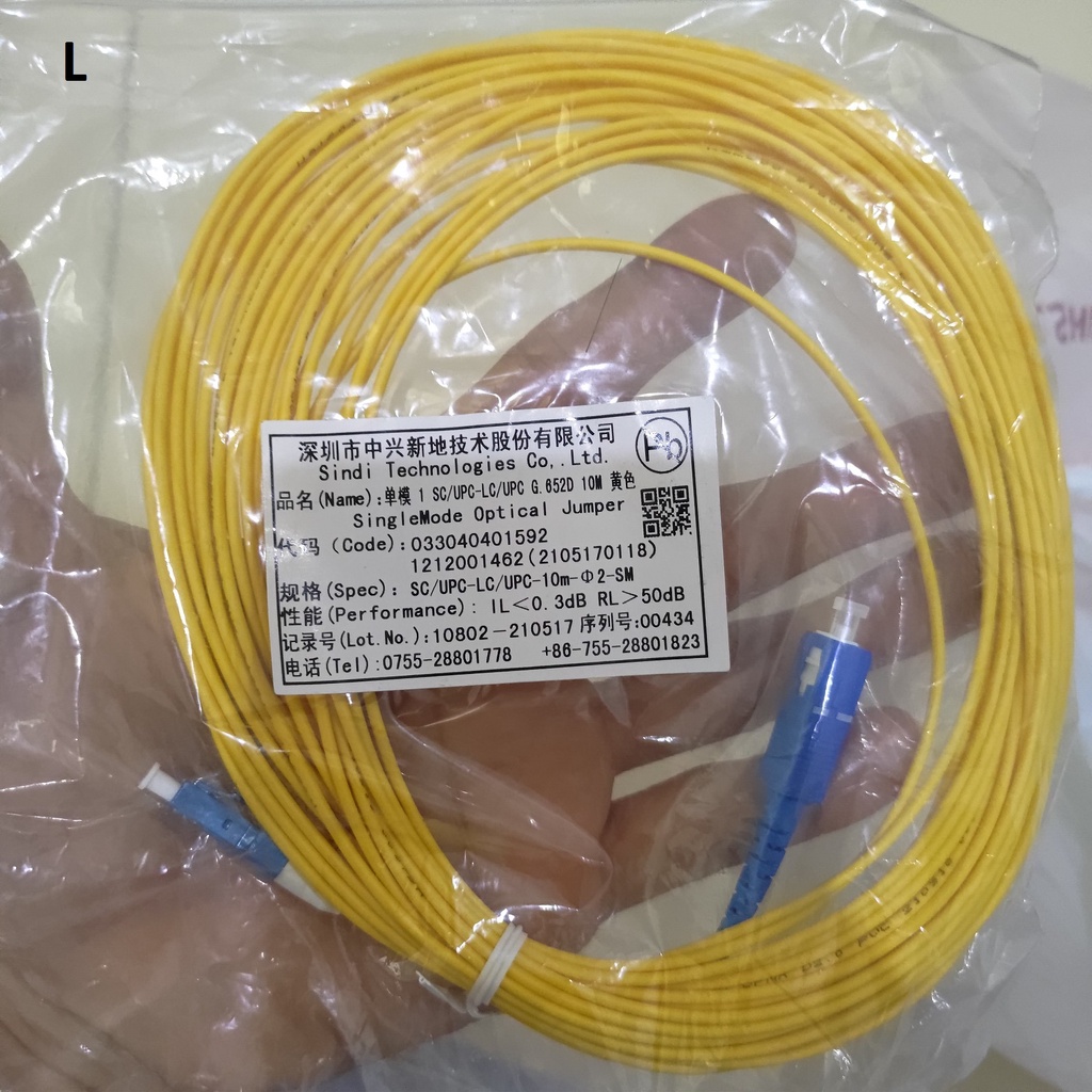 Patch Cord Fiber Optic 10m SM SX LC SC UPC Kabel Cable FO 10 meter