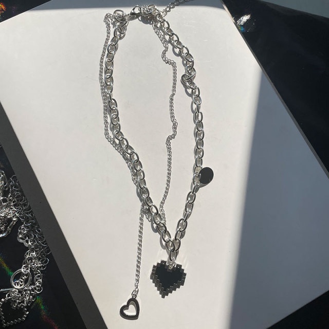 Y2k Kalung Choker Silver 2k Dengan Liontin Kupu-Kupu + Hati + Mutiara Untuk Wanita