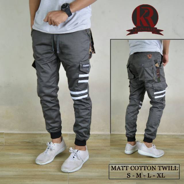 CELANA JOGGER CARGO STRIP ABU MUDA JOGER CARGO PARKOUR SWEATPANTS BIKERS BLACKHAWK GUNUNG SIRWAL