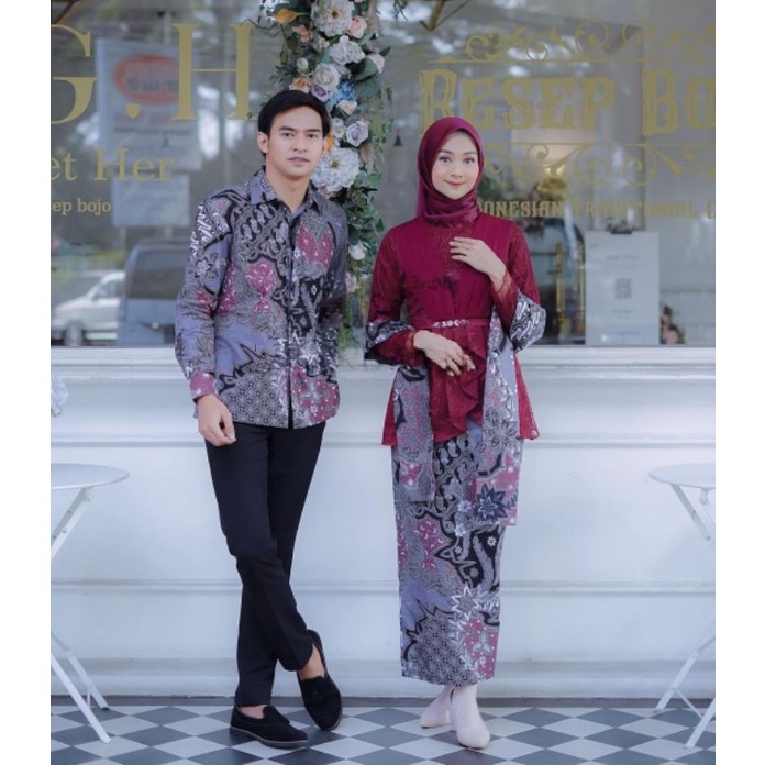 NEW COLECTION || SET BATIK COUPLE VENNA MARON | SET KEBAYA LAMARAN | OUTFIT KEKINIAN BATIK KEBAYA MODERN