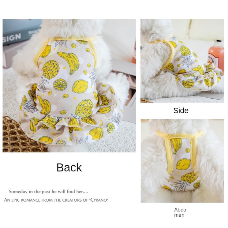 ★〓YUFeiPet〓★ Pet Spring and Summer Clothes Dog Print Suspender Skirt Cat Skirt