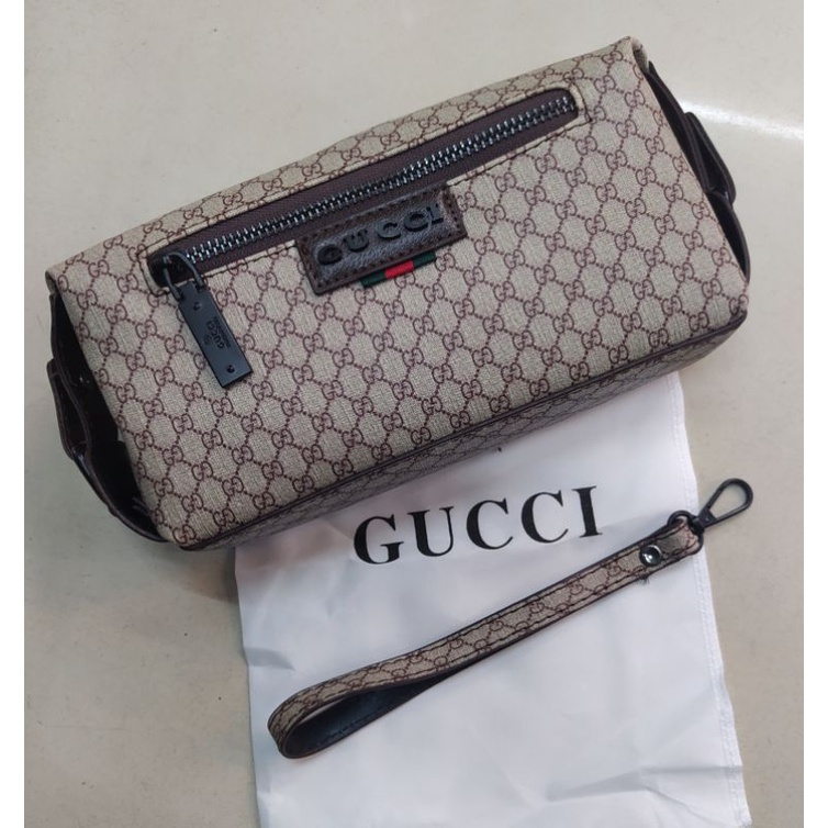 pouch Model Tabung Gucci Clutch unisex tabung Pria/Wanita