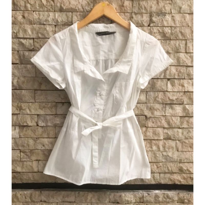 PRELOVED ZARA BLOUSE WOMAN ORIGINAL SIZE S - ATASAN WANITA ORI (ADA TALI)