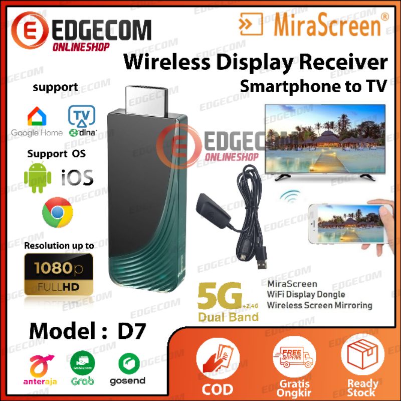 Mirascreen D7 HDMI Wireless Display Receiver 5G + 2,4G Dual Band