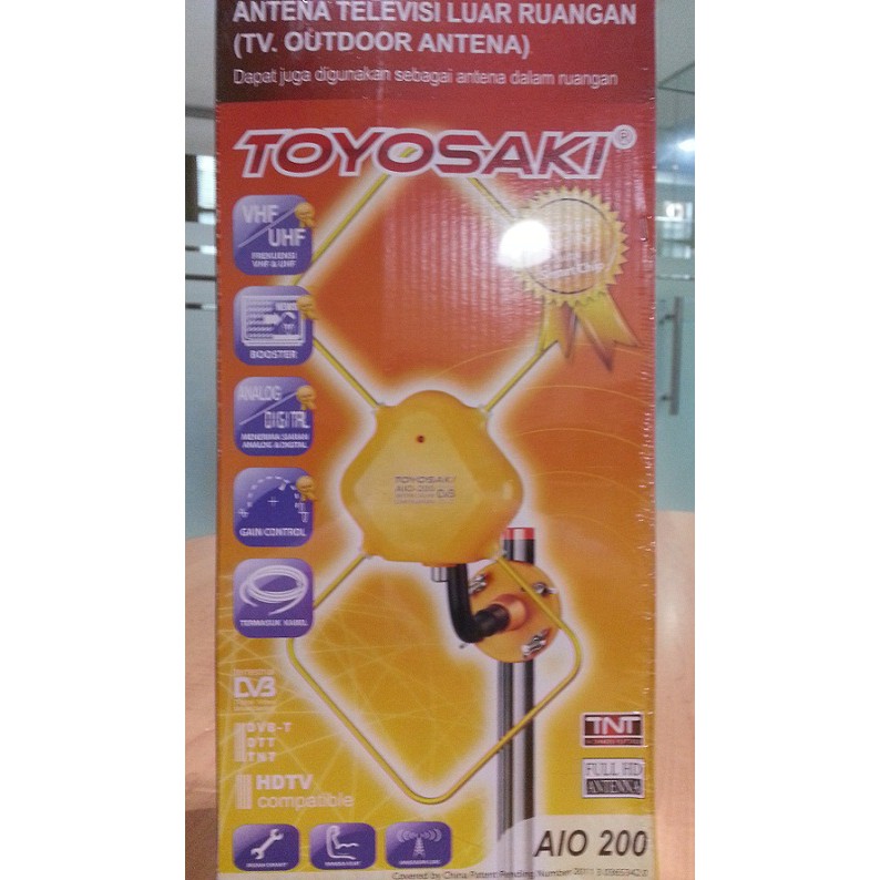 TOYOSAKI AIO-200 Antenna TV Indoor Outdoor BOOSTER (2 IN 1) AIO200 Kabel 15 Meter