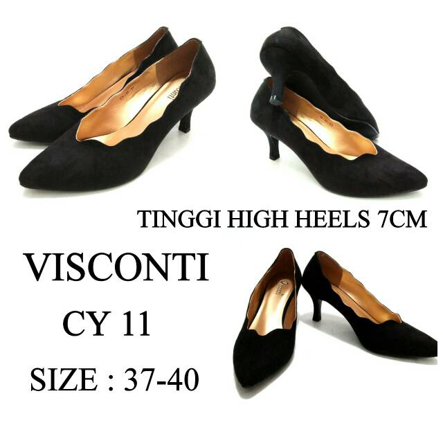 SEPATU HIGH HEELS WOMAN VISCONTI CY 11 HITAM BLUDRU MURAH BARU