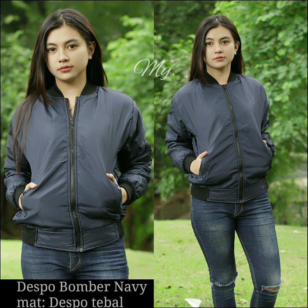 PEMIUM Jaket Bomber Taslan Wanita Slim WATERPTOOF - Jaket Pilot Termurah - Jaket Motor Bikers Cewe