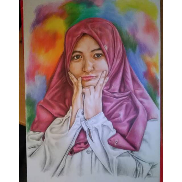 Lukisan wajah realis ukuran A2