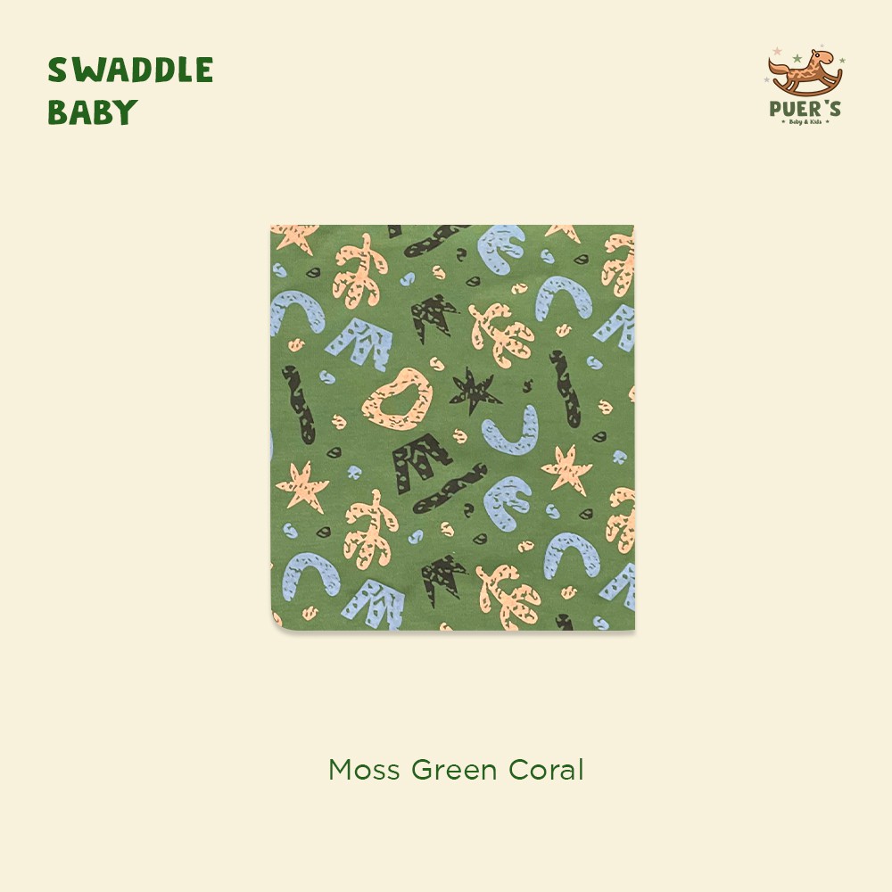 BEDONG BAYI (SWADDLE BABY) PUER'S MOSS GREEN CORAL