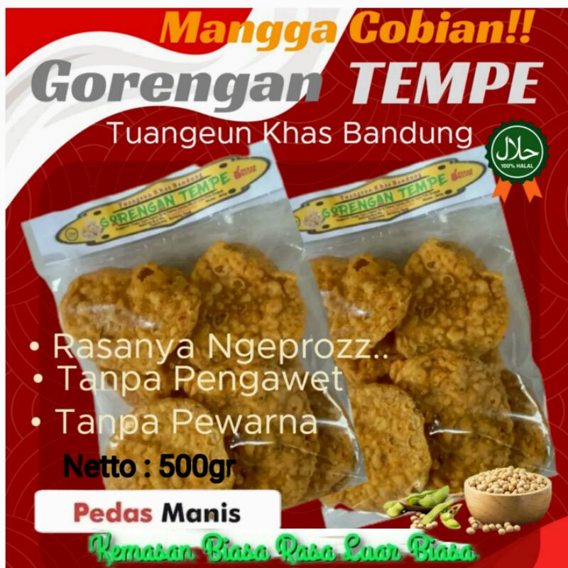 

500g Gorengan - Keripik Tempe Khas Bandung - Rasa Pedas Manis