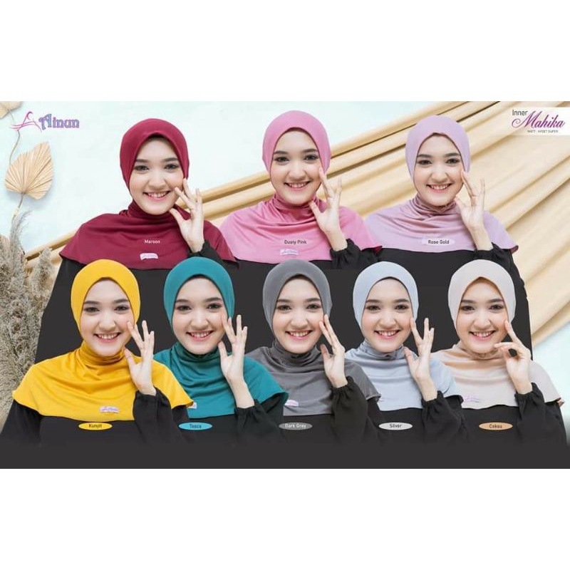READY INNER MAHIKA BY AINUN DARK GREY COKSU INNER NINJA AINUN INNER MURAH INNER HIJAB HYGET SUPER