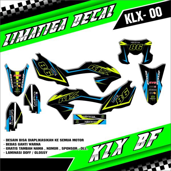 

DEKAL STIKER KLX BF BIRU STABILO