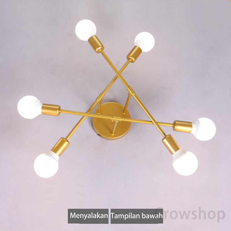 Lampu Gantung 6/8 Led E27 Industrial Bahan Besi Untuk Plafon Ruang Tamu Modern minimalist chandelier  (Bohlam tidak termasuk)