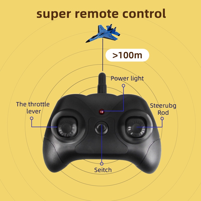 RC Mini Control Mainan Pesawat Terbang Remote Control LED Pesawat Glider Airplane Mainan Anak-anak SU35-620