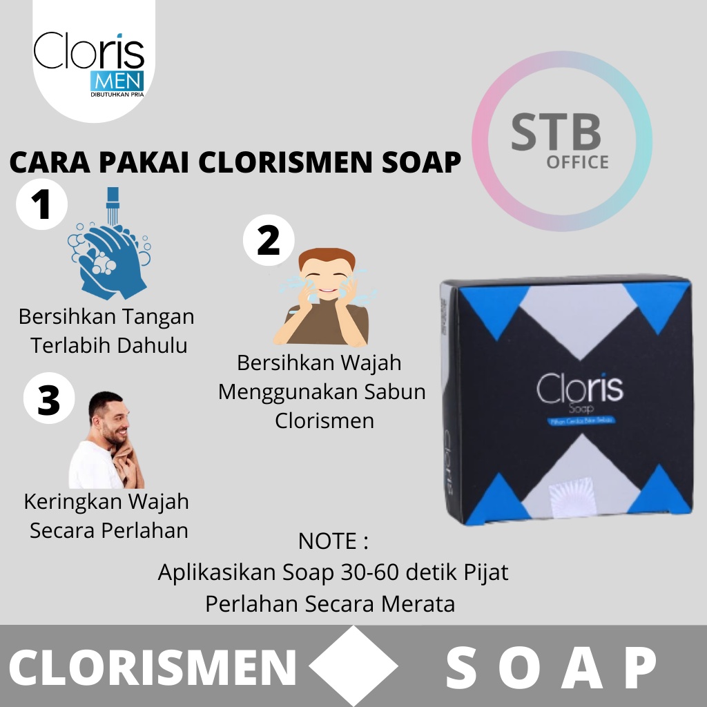 Clorismen Sabun Wajah Pria Skincare Pembersih Pemutih Perawatan Penghilang Bekas Jerawat Facial Wash Cloris Men Soap Muka Cowok