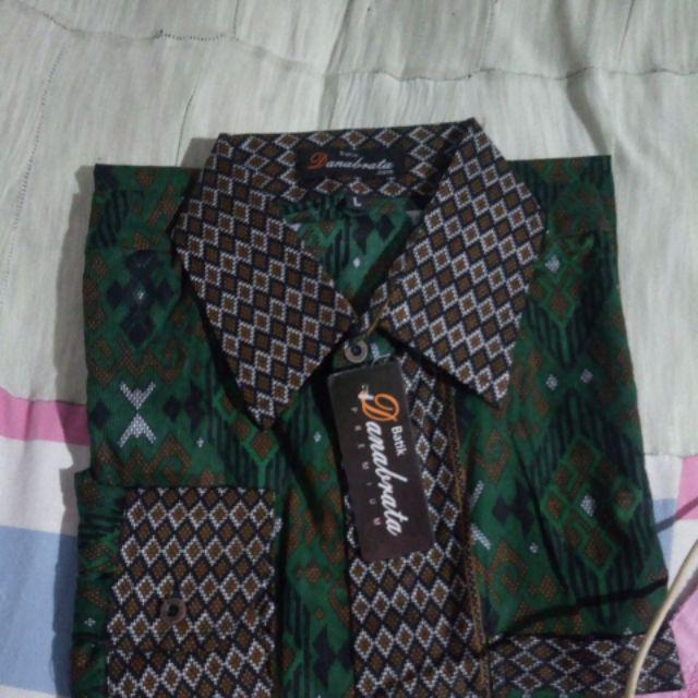 Danabrata Songket Batik Hrb026 Kemeja Batik Pria Modern Lengan Panjang M L Xl Xxl Asli Pekalongan