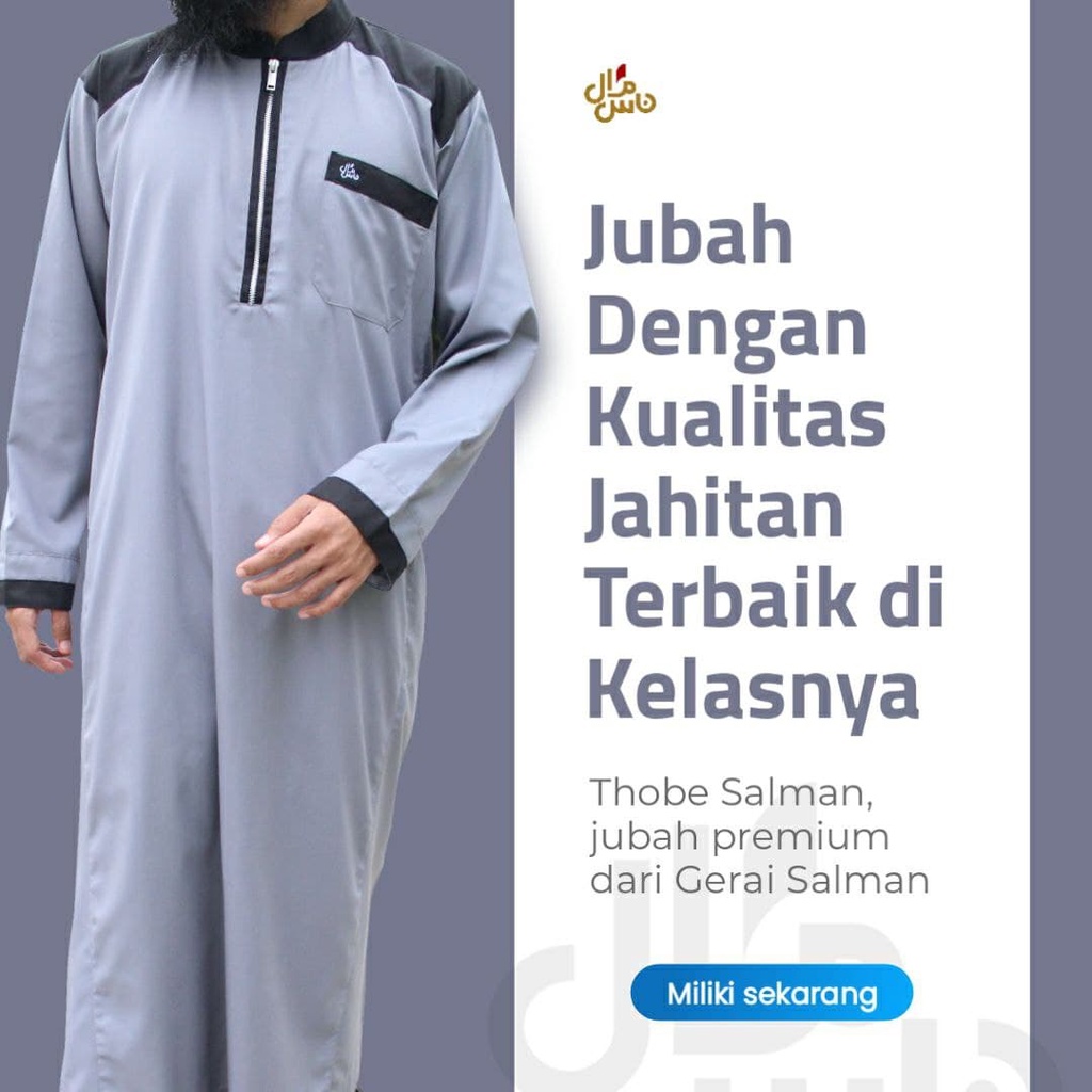 Jubah Pria Gamis Pria Baju Muslim Model Thobe Salman Original