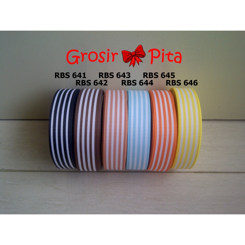 

(25 yard) Pita Grosgrain Motif Garis RBS 641,642,643,644,645,646 | Toko Bahan Craft | Grosir Pita