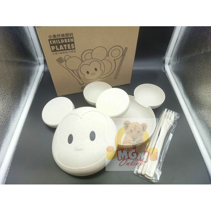 Lunch Box Piring anak mickey mouse (Kepala) / Piring Sekat