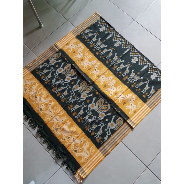 Kain Tenun Motif Sumba Kuning Cerah Kain Lombok Kuning Kain Tenun Original