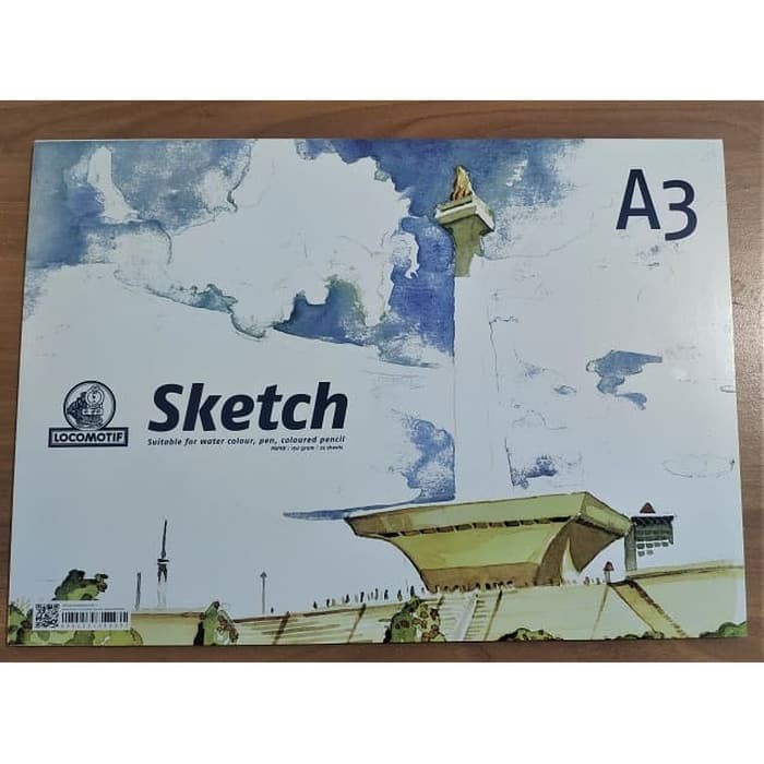 Buku Gambar  Sketsa A3 25 lembar utk  Cat  Air Pensil Pen 
