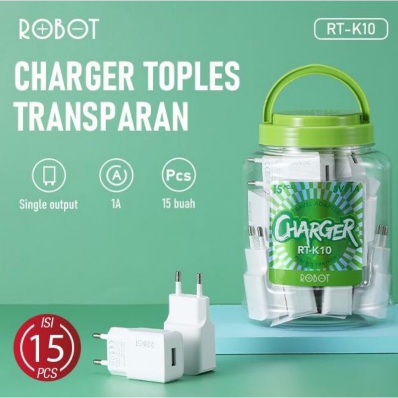 ROBOT Charger RT-K10 White (1 toples isi 15pcs)