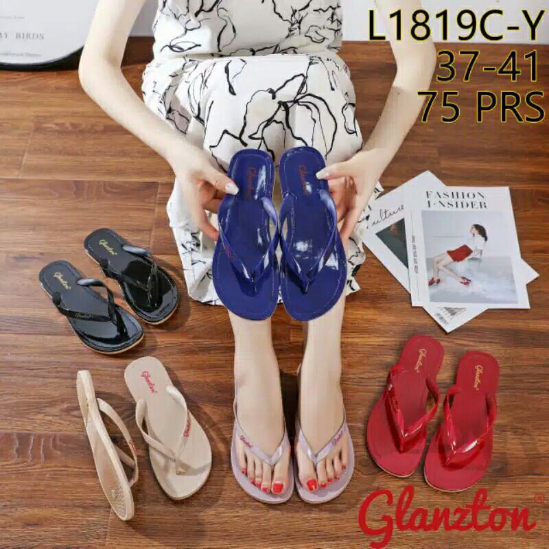 SANDAL JEPIT WANITA GLOSSY MERK GLANZTON L1819