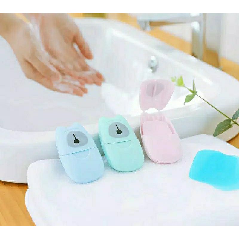 Sabun Kertas Mini Wangi Disinfectant Toilet Paper Soap Lucu Unik Praktis Portable Travel New Normal