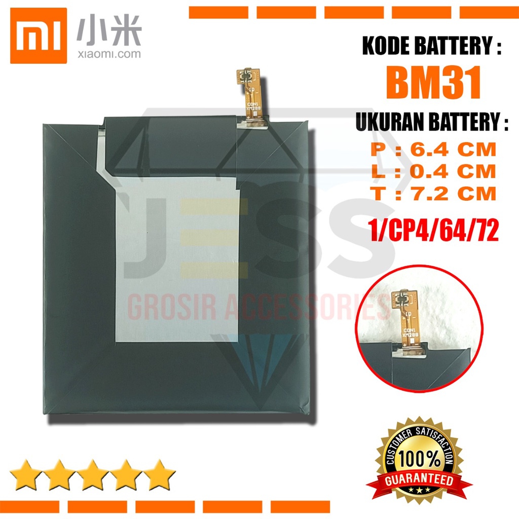 Baterai Battery Original ERRLY BM31 For tipe Handphone Xiao Mi 3 - XIAOMI Mi3