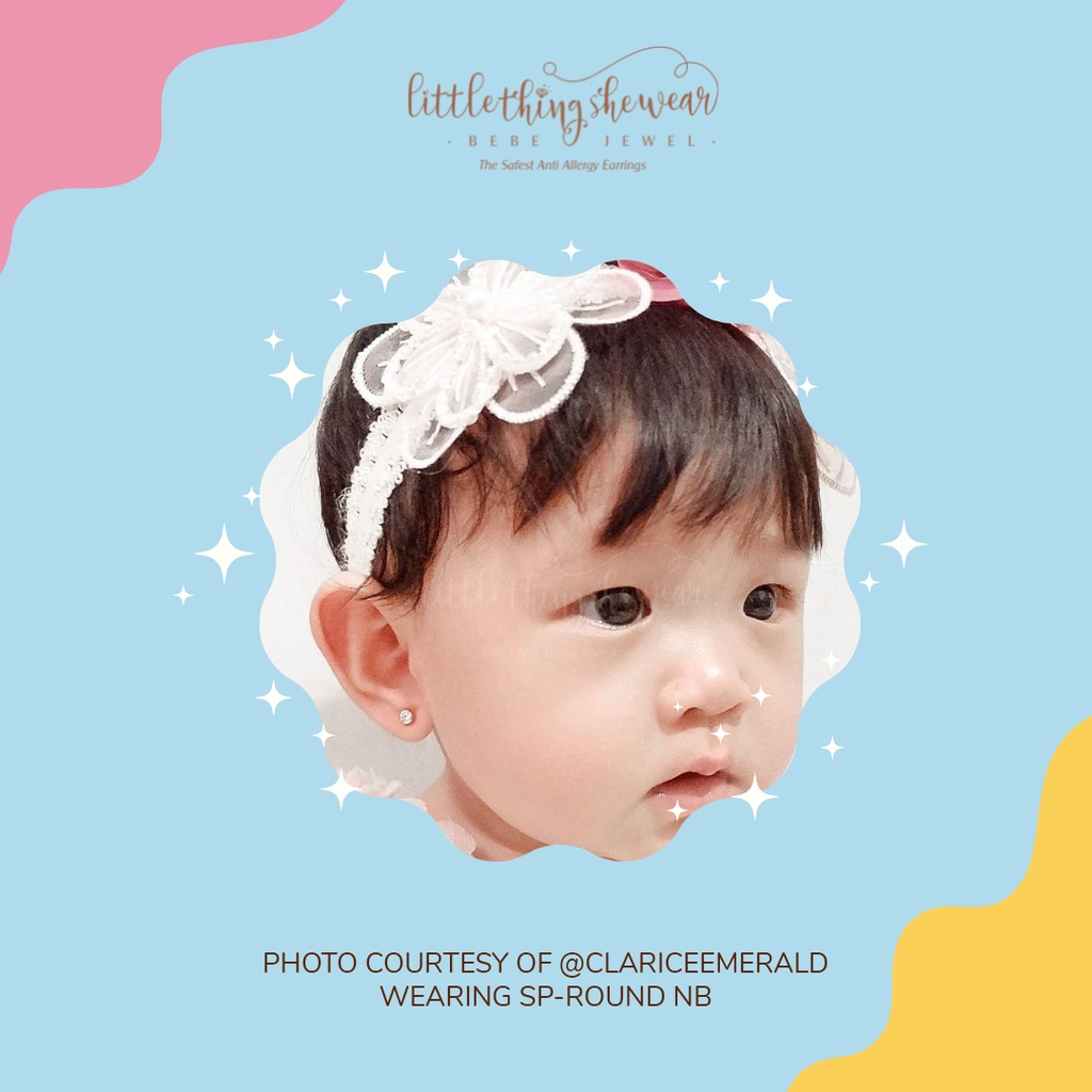 Anting Anak Littlethingshewear Round Swarovski Gold Newborn SK-ROUND NB 0,5gr