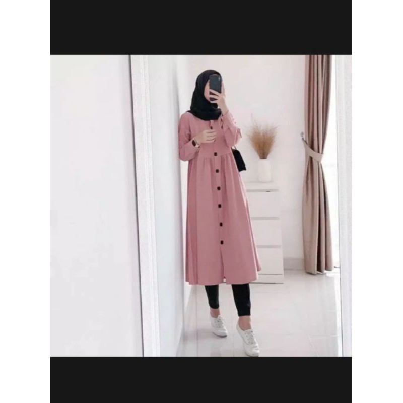 Baju Tunik Wanita Tunik Kancing Busui Tunik Polos Tunik Rempel