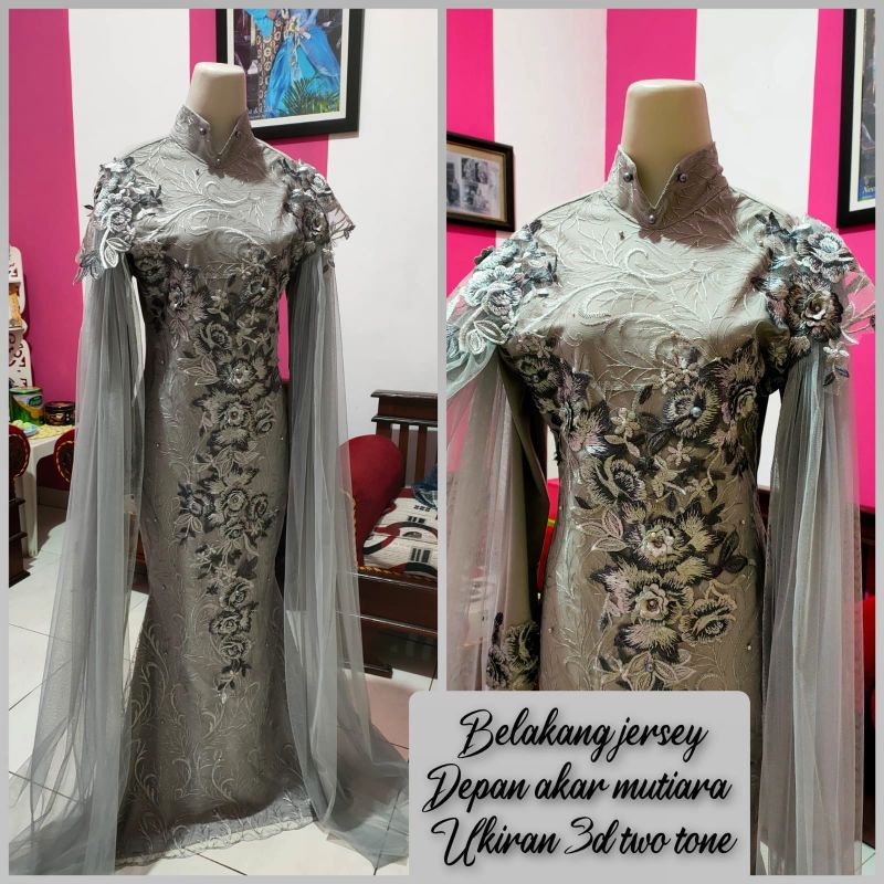 baju penyanyi/baju singer/akar duyung silver tile mutiara
