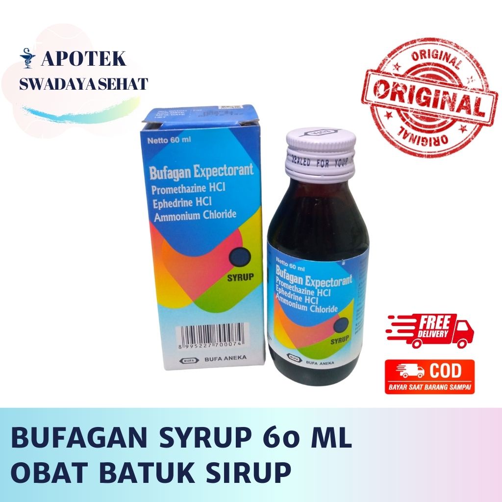 BUFAGAN Expectoran Syrup 60  ML - Obat Batuk Berdahak Alergi Bersin Exp Sirup