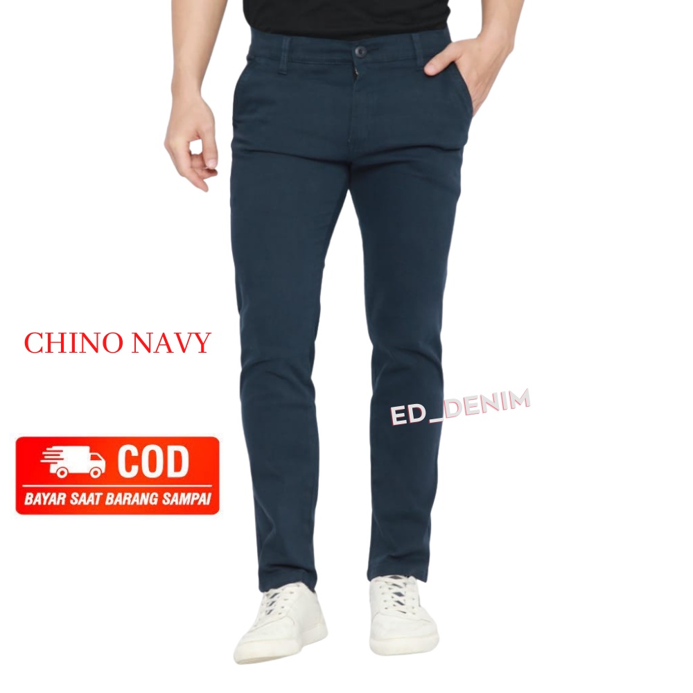 Celana Chino Panjang Pria Slim Fit Katun Strecth  Premium Celana Cowok