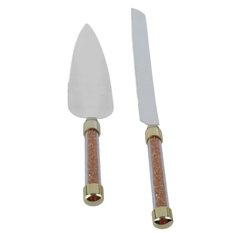 2pcs Wedding Cake Knife and Shovel set Stainless steel  Wedding Cake Spatula Server Silver Acrylic