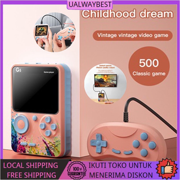 ☆Batasi diskon☆ Promosi besar NEW Gameboy Retro 400 in 1 Games Mini Portabel SUPRIME Red Series Console Games 1 PLAYER / 2 PLAYER