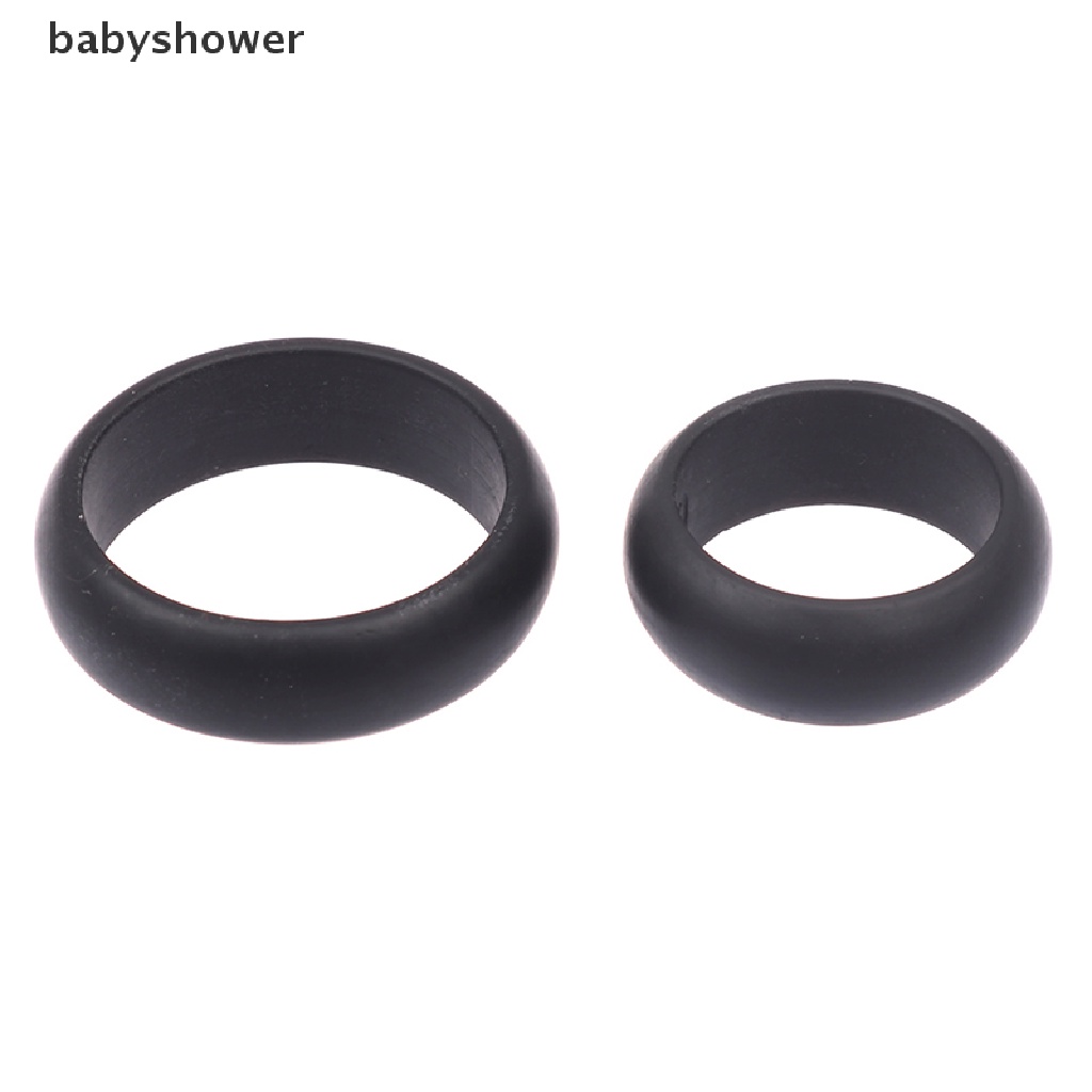 Cincin Pria Bahan Karet Silikon Flexible Warna Hitam Untuk Pernikahan