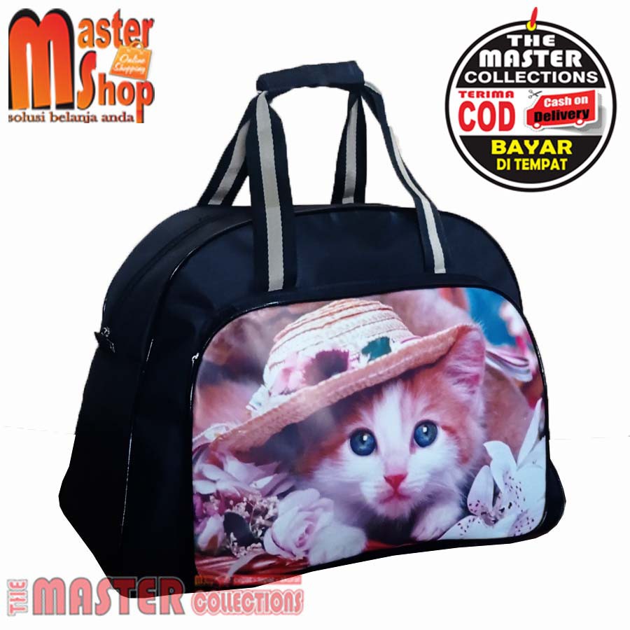 Tas Travel Elle Motif Kucing Bag / Tas Pakaian tas jinjing Kucing / Tas Travel Bag Untuk Mudik