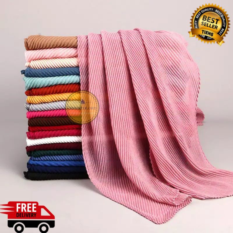 Pashmina Crinkle Plisket Import Premium Wrinkle