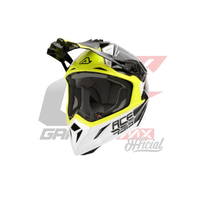 HELM ACERBIS IMPACT STEEL CARBON - WHITE YELLOW FLUO
