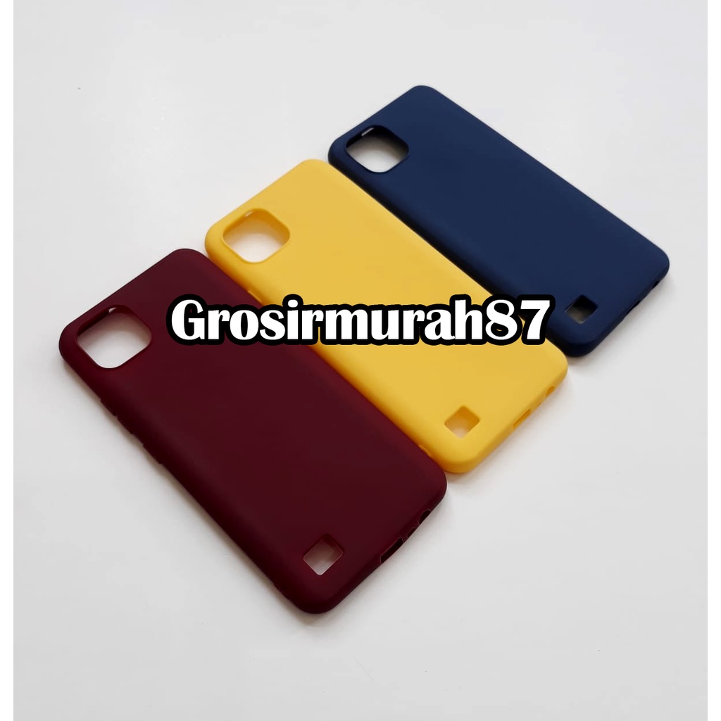 candy macaron softcase case tebal kondom hp realme c20Pink maroon kuning hitam navy