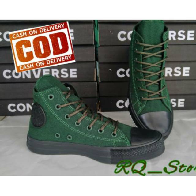 Sepatu Pria Boots Converse Chuck Taylor 70s Hight Hijau Army / tinggi Premium