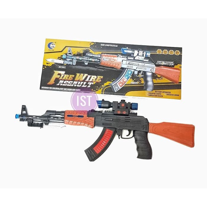 Mainan Permainan Maenan Tembak tembakan pistol Pistolan Akm Mainan Elektronik Ada Lampu Suara Motori