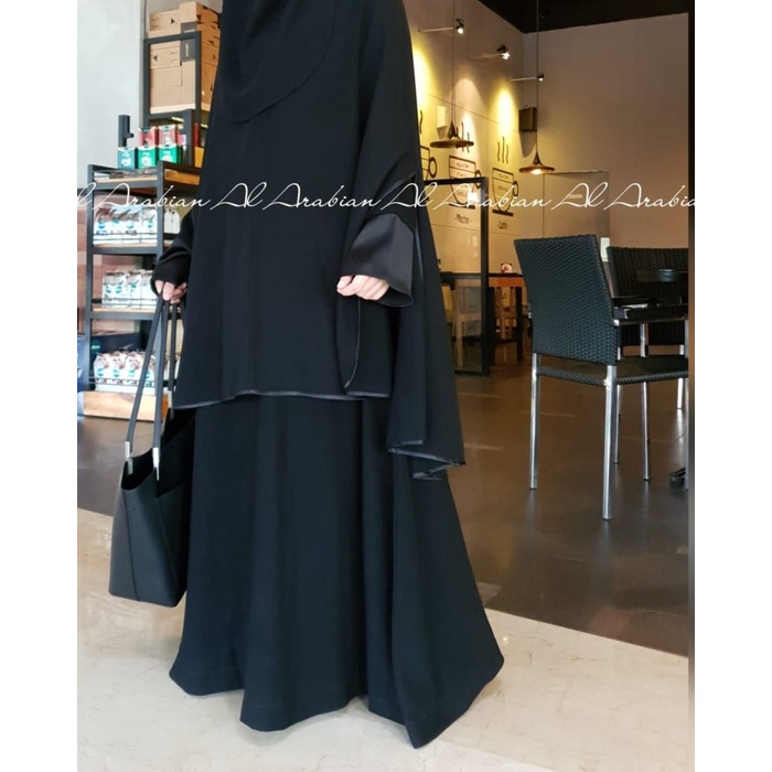 TERBARU     Gamis Dewasa / Abaya / Jetblack Series Al Arabian Lurex bahan Ultimate
